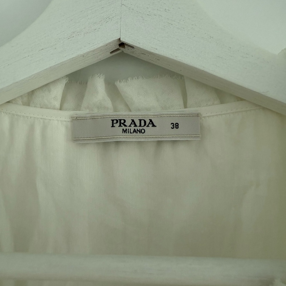 Prada Cream Ruffled Lace Top - Picture 2 of 4